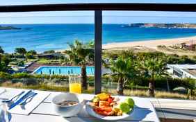 Blick vom Restaurant zum Strand